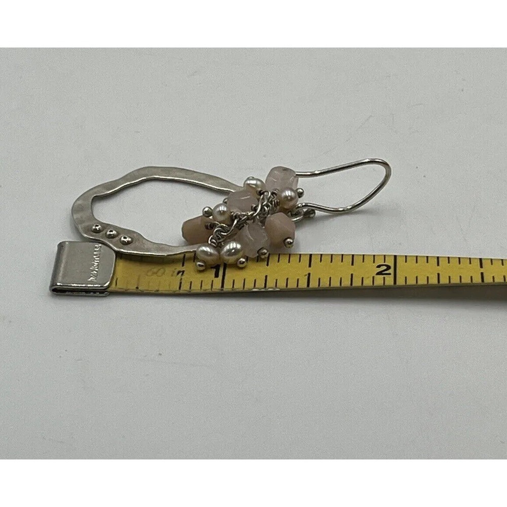 Silpada Earrings W2211 Blush Grape Pink‎ Soapstone Pearl Quartz Dangle Silver - Picture 12 of 12